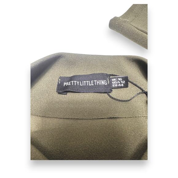 NWT PrettyLittleThings Olive Mock-Neck Long Sleeve Bodysuit Size 12 - Picture 8 of 11